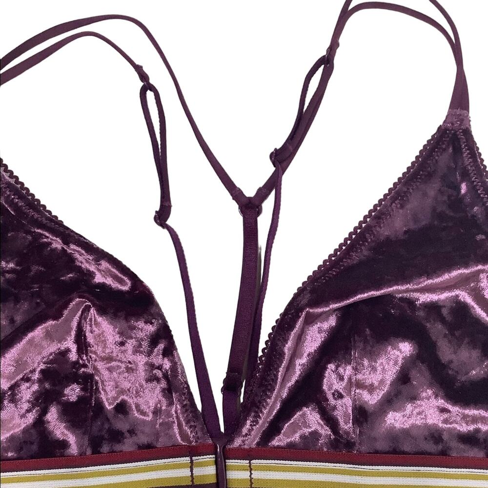 Victoria's Secret Multi Strap Purple Crushed Velvet Bra-lette Size Medium